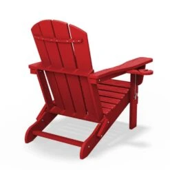 Classic Red Folding Plastic Adirondack Chairs With 2-Cup Holders-Weather Resistant Patio Outdoor Chair (Set Of 1) 16 Classic Red Folding Plastic Adirondack Chairs With 2-Cup Holders-Weather Resistant Patio Outdoor Chair (Set Of 1) -More Furniture Store jearey plastic adirondack chairs sbtzdy rd 76 1000