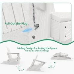 Classic White Plastic Adirondack Chair 2-Person Outdoor Loveseat With Foldable Design -More Furniture Store jearey plastic adirondack chairs srydy write 44 1000