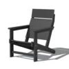 HDPE Grey Adirondack Chair-Panel-Back All-Weather Heavy Woodgrain For Garden, Poolside And Deck