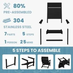 HDPE Black Oversized Plastic Adirondack Chairs All-Weather Heavy Woodgrain For Garden, Poolside And Deck -More Furniture Store jearey plastic adirondack chairs zsjh7jt bg k 1f 1000