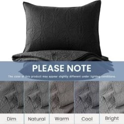 2-Piece Black Modern Microfiber Twin/Twin-XL-Quilt-Set Quilt Set -More Furniture Store jearey quilts coverlets bk cg3jt t txl 1f 1000