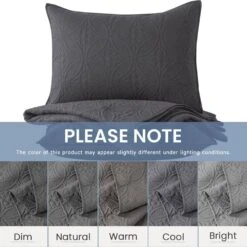 2-Piece Dark Gray Modern Microfiber Twin/Twin-XL-Quilt-Set Quilt Set -More Furniture Store jearey quilts coverlets gy cg3jt t txl 1f 1000