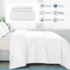 3-Piece White Modern Microfiber Full/Queen-Quilt-Set Quilt Set -More Furniture Store jearey quilts coverlets wt cg3jt f q 44 1000