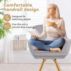 Modern Light Grey Brushed Velvet Swivel Accent Armchair With Metal Legs For Living 13 Modern Light Grey Brushed Velvet Swivel Accent Armchair With Metal Legs For Living -More Furniture Store light grey jearey accent chairs e21zy hd lg 31 1000