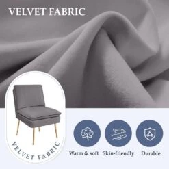 Grey 1-Piece Armless Upholstered Leisure Tight Back Accent Side Chair With Cushion -More Furniture Store light grey jearey ottomans e11xxy hd gy 4f 1000