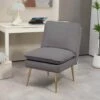 Grey 1-Piece Armless Upholstered Leisure Tight Back Accent Side Chair With Cushion