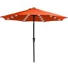 10 Ft. Steel Outdoor Patio Market Umbrella With Lights In Orange