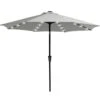10 Ft. Steel Outdoor Patio Market Umbrella With Lights In Gray