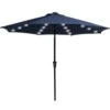 10 Ft. Steel Outdoor Patio Market Umbrella With Lights In Navy