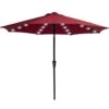 10 Ft. Steel Outdoor Patio Market Umbrella With Lights In Red