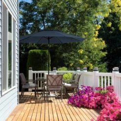 11 Ft. 2 -Tiers 8 Sturdy Ribs Outdoor Market Patio Umbrellas With Crank Lift In Navy 13 11 Ft. 2 -Tiers 8 Sturdy Ribs Outdoor Market Patio Umbrellas With Crank Lift In Navy -More Furniture Store market umbrellas 11sc zzs ny 31 1000