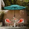 11 Ft. 2 -Tiers 8 Sturdy Ribs Outdoor Market Patio Umbrellas With Crank Lift In Peacock Blue