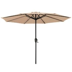 11 Ft. Steel Crank Lift Patio Umbrella In Beige