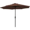 11 Ft. Steel Crank Lift Patio Umbrella In Brown