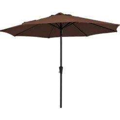 11 Ft. Steel Crank Lift Patio Umbrella In Brown