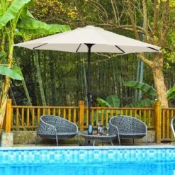 11 Ft. Steel Crank Lift Patio Umbrella In Creamy White -More Furniture Store market umbrellas 11zzs cwhite 31 1000