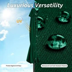 11 Ft. Steel Crank Lift Patio Umbrella In Green -More Furniture Store market umbrellas 11zzs green a0 1000