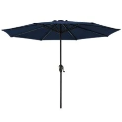 11 Ft. Steel Crank Lift Patio Umbrella In Navy