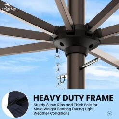 11 Ft. Steel Crank Lift Patio Umbrella In Navy -More Furniture Store market umbrellas 11zzs navy d4 1000