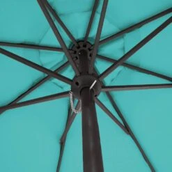 11 Ft. Steel Crank Lift Patio Umbrella In Peacock Blue -More Furniture Store market umbrellas 11zzs pblue a0 1000