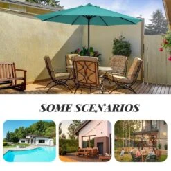 11 Ft. Steel Crank Lift Patio Umbrella In Peacock Blue -More Furniture Store market umbrellas 11zzs pblue d4 1000