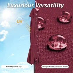 11 Ft. Steel Crank Lift Patio Umbrella In Red -More Furniture Store market umbrellas 11zzs red 40 1000