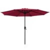 11 Ft. Steel Crank Lift Patio Umbrella In Red