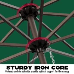 9FT Two Layer Wind Vent Patio Market Umbrella With Push Button And Tilt Crank Lifting In Green 14 9FT Two Layer Wind Vent Patio Market Umbrella With Push Button And Tilt Crank Lifting In Green -More Furniture Store market umbrellas 2ly 9ft gn 1d 1000