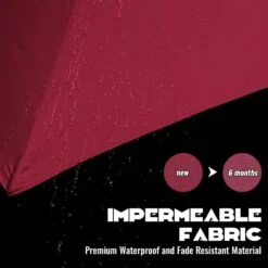 9FT Two Layer Wind Vent Patio Market Umbrella With Push Button And Tilt Crank Lifting In Red -More Furniture Store market umbrellas 2ly 9ft red 4f 1000