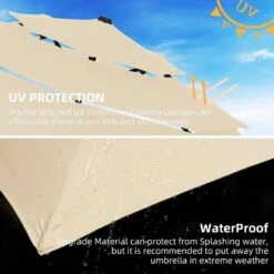 3-Tier 9 Ft. Steel Crank Lift Market Patio Umbrella In Beige -More Furniture Store market umbrellas 3c 9zzs be 40 1000