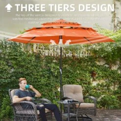 3-Tier 9 Ft. Steel Crank Lift Market Patio Umbrella In Orange -More Furniture Store market umbrellas 3c 9zzs oe 31 1000