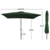 6.5 Ft. X 10 Ft. Steel Lighted Market Tilt Solar Umbrella With Crank In Dark Green