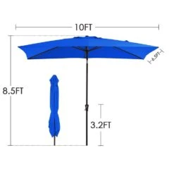 6.5 Ft. X 10 Ft. Steel Market Tilt Patio Umbrella In Blue -More Furniture Store market umbrellas 6 5jxs bu 76 1000