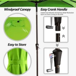 7.5 Ft. X 7.5 Ft. Square Market Outdoor Patio Umbrella In Apple Green -More Furniture Store market umbrellas 7 5fxzzs ag 40 1000