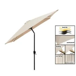 7.5 Ft. X 7.5 Ft. Square Market Outdoor Patio Umbrella In Beige -More Furniture Store market umbrellas 7 5fxzzs beige d4 1000