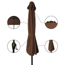 7.5 Ft. X 7.5 Ft. Square Market Outdoor Patio Umbrella In Brown -More Furniture Store market umbrellas 7 5fxzzs brown 40 1000