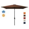 7.5 Ft. X 7.5 Ft. Square Market Outdoor Patio Umbrella In Brown