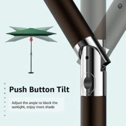 7.5 Ft. X 7.5 Ft. Square Market Outdoor Patio Umbrella In Dark Green 10 7.5 Ft. X 7.5 Ft. Square Market Outdoor Patio Umbrella In Dark Green -More Furniture Store market umbrellas 7 5fxzzs dg 1d 1000