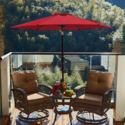 7.5 Ft. Steel Market With Push Botton Tilt And Crank Lift (6-Rips) In Red -More Furniture Store market umbrellas 7 5zzs red 31 1000