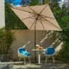 8.5 Ft. X 8.5 Ft. Steel Anti-UV Polyester Fabric Market Tilt Patio Umbrella In Beige