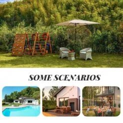 8.5 Ft. X 8.5 Ft. Steel Anti-UV Polyester Fabric Market Tilt Patio Umbrella In Beige -More Furniture Store market umbrellas 8 5fxs beige d4 1000