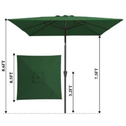 8.5 Ft. X 8.5 Ft. Steel Anti-UV Polyester Fabric Market Tilt Patio Umbrella In Green -More Furniture Store market umbrellas 8 5fxs green 77 1000