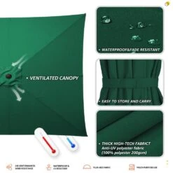 8.5 Ft. X 8.5 Ft. Steel Anti-UV Polyester Fabric Market Tilt Patio Umbrella In Green -More Furniture Store market umbrellas 8 5fxs green a0 1000