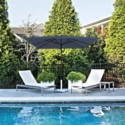 8.5 Ft. X 8.5 Ft. Steel Anti-UV Polyester Fabric Market Tilt Patio Umbrella In Navy -More Furniture Store market umbrellas 8 5fxs navy 40 1000