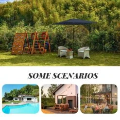 8.5 Ft. X 8.5 Ft. Steel Anti-UV Polyester Fabric Market Tilt Patio Umbrella In Navy -More Furniture Store market umbrellas 8 5fxs navy d4 1000