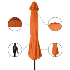 8.5 Ft. X 8.5 Ft. Steel Anti-UV Polyester Fabric Market Tilt Patio Umbrella In Orange -More Furniture Store market umbrellas 8 5fxs orange a0 1000