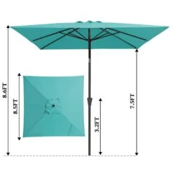 8.5 Ft. X 8.5 Ft. Steel Anti-UV Polyester Fabric Market Tilt Patio Umbrella In Peacock Blue -More Furniture Store market umbrellas 8 5fxs pblue 77 1000