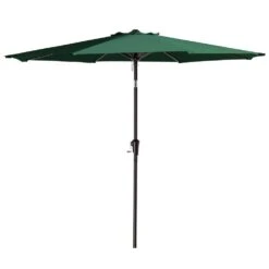9FT Green Steel Pole Market Umbrella Crank And Tilt Outdoor Patio Umbrella -More Furniture Store market umbrellas 9ft green c3 1000