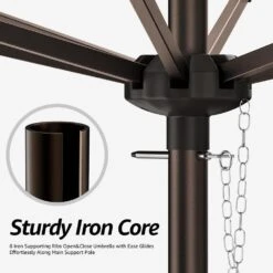 9FT Navy Steel Pole Market Umbrella Crank And Tilt Outdoor Patio Umbrella 9 9FT Navy Steel Pole Market Umbrella Crank And Tilt Outdoor Patio Umbrella -More Furniture Store market umbrellas 9ft navy 1d 1000