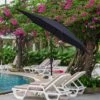 9FT Navy Steel Pole Market Umbrella Crank And Tilt Outdoor Patio Umbrella
